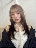 ブリーチ/ダブルカラー/ホワイトベージュ/ルーツカラー/レイヤー