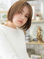 カバーヘア ブリス 北浦和(COVER HAIR bliss)&nbsp;透明感ミルクティーピンク切りっぱなしボブh4北浦和20代30代40代