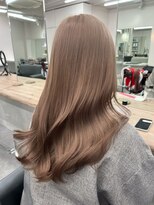 ベレーザ 渋谷(BELEZA) 17397全頭ブリーチグレーブラウンバタフライカットミルクティー