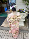 振袖着付けメイクアレンジヘアツイーンロープ編み