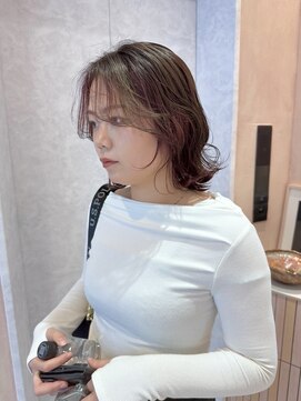 オン キャナルシティ博多前店(on) 【博多で叶う】顔周りレイヤー×インナーカラーベリーピンク20代