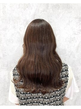 デミヘアー(Demi hair) チョコレートブラウンカラー×ウェーブ巻き