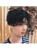 メンズ2ブロックスパイラルパーマ