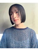 ボブ/ミディアムボブ/顔まわりカット/ぱつっとボブ/表参道
