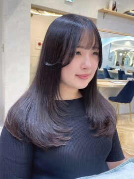 ロンドプランタン 恵比寿(Lond Printemps) ワンカールで可愛いレイヤーカット　イノアカラーで暗め艶カラー