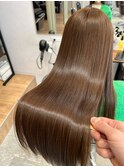 髪質改善カラー＿ミルクティーブラウン＿ロング［東陽町］