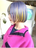 【StarT】ラベンダー・イエロー・インナーカラー・ボブ