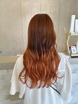 ジュエ ヘアー デザイン(Jue hair design)&nbsp;オレンジブラウン×オレンジグラデーションカラーカラー