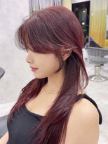 シティ(CITY)&nbsp;かきあげ前髪 レイヤーカット レッドカラー