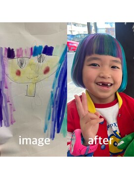 ガルボヘアー 桟橋店(garbo hair) 派手髪 虹色 レインボー ガルボヘアー桟橋