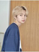 メンズブリーチ メンズハイトーン 韓流センターパート 韓国風