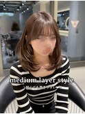 ウェーブミディアムメルティカラー×ブリーチなし韓国【熊本】