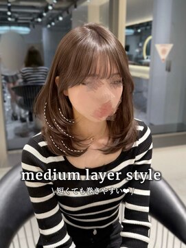 ロンドウル 熊本(Lond ulu) ウェーブミディアムメルティカラー×ブリーチなし韓国【熊本】