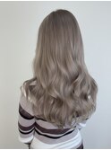 20代30代透明感◎グレージュ×ゆる波パーマブリーチ