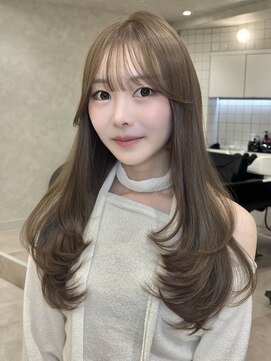 オニキス 原宿(ONYX) e345レイヤーカット髪質改善ブリーチなしダブルカラー前髪カット