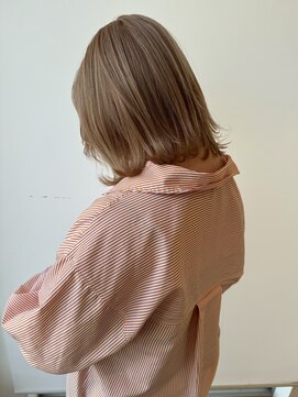 サラ ビューティ サイト 春日(SARA Beauty sight) 【松尾が作る】【黒髪卒業】【ブリーチ１回】ミルクティベージュ