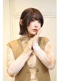 小顔ボブ/透明感ブラウン