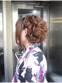 成人式編み込みヘアセット