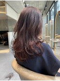 ★斜めバングミディアムヘアグレージュカラーシルキーベージュ★