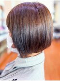 透明感♪髪質改善カラーアッシュブラウンショートボブ小顔艶感