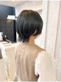 福山美容室Caary ダークオリーブグレージュウルフ春ヘア20代30代