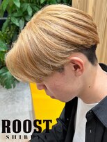 ルースト 渋谷店(ROOST)&nbsp;センターパート×ブリーチ1回ミルクティーベージュ