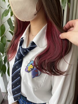 アン ブリーチ 大宮駅東口店(UN BLEACH) 【インナーカラー♪♪】ピンクレッド♪♪