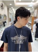 メンズショート/ニュアンスパーマ/前髪なし