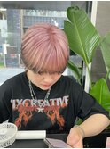 シースルーマッシュ　エンドカラー　ピンク×黒