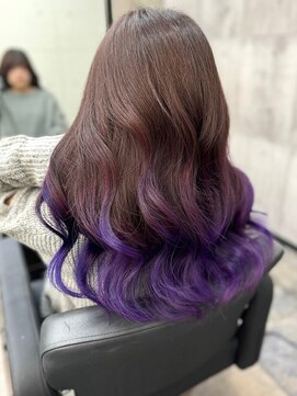 スターズ 川越店(STARS) グラデーションカラー　パープル　透明感カラー　ブラウンカラー