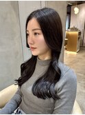 ◯着物フェミニンロング似合わせカットウェーブスタイル韓国ヘア