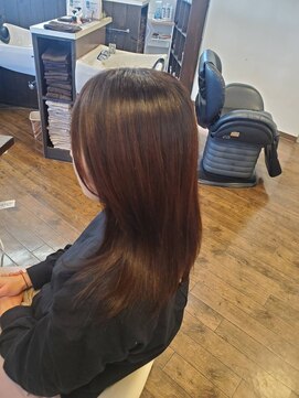 ツヤイロ 島田店 ボブウルフ小顔ネビージュワンレンヘアセット結婚式成人式