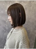 春の大人ボブ/白髪ぼかし/シースルーアクアカラー