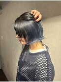 【下北沢】インナーグラデーション/ネイビーブルー/ボブ