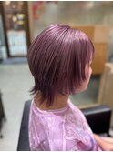 ラベンダーピンク/髪質改善/ウルフショート