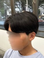 フイ 新宿3丁目(Hui)&nbsp;フェザーパーマ/グレーブルーカラー／刈り上げショートパンク