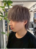 垢抜け無造作マッシュウルフハイトーンベージュヘア似合わせ