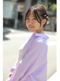 小顔ひし形 レイヤーカット 透明感カラー