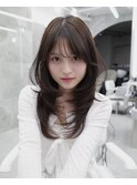 ミルクブラウン 軽めハッシュカット 韓国レイヤー 銀座