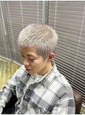 メンズ　カット　ボウズ　ホワイトカラー　
