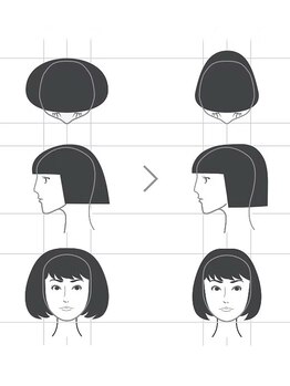 美容室 アズール(A ZOOR)の写真/小顔に見せる、骨格補正カット