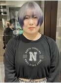 村上/デザインカラーショートカットシルバーカラーネイビー