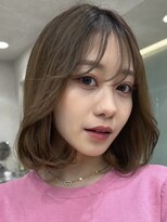 ロンドブルーム 天神大名店(Lond Bloom)&nbsp;切りっぱなしボブ透明感ショコラベージュ丸みショート韓国20代