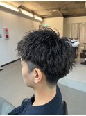 爽やか無造作ビジネスツーブロックアップバングショート