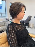 大人ショートシアーカラーグレージュショート20代30代40代50代