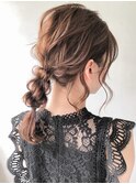 パーティーヘアセットポニーテール三つ編みモテ髪#07ag0506