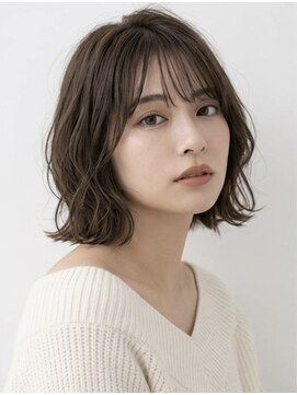 ヘアーエボリューション 透け感柔らかくびれボブ×シアーベージュ