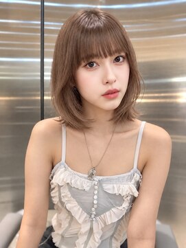 シー バイ ロンド 新宿(Sea by Lond) ワンホンレイヤ ー×ダークブルー[デジタルパーマ/ボブ/韓国]