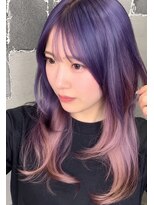 アース いわき店(HAIR&MAKE EARTH)&nbsp;パープル×ピンクのグラデーションレイヤー