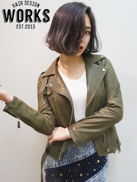 ワークス ヘアデザイン(WORKS HAIR DESIGN) グレイパープルカラーボブ